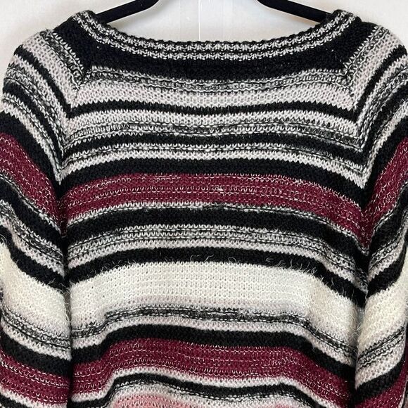 VENUS Sweater Women's Medium Multicolor Oversized Striped Long Sleeve Pullover - Picture 12 of 14